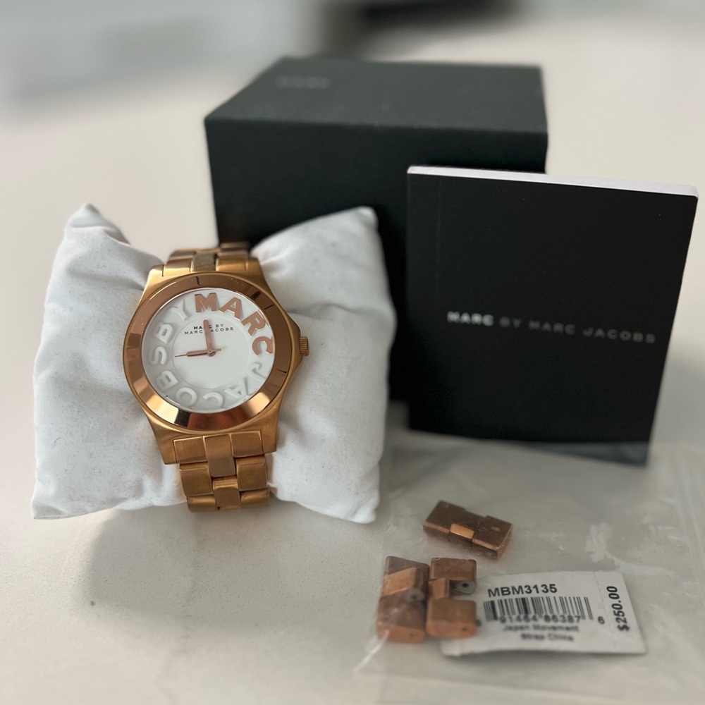 Marc by Marc Jacobs Rivera White Dial Rose Gold Watch